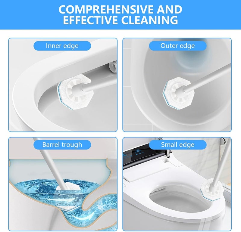 dxekolx 50 Count Disposable Toilet Bowl Wand Refills for Clorox, Upgraded Octagon Replacement Heads Compatible Clorox Toilet Wand Refills for Toilet and Bathroom Cleaning - Image 5